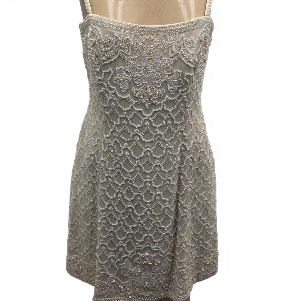 Bill Blass Vintage Beaded Silk Mini Dress – Bridal Cocktail